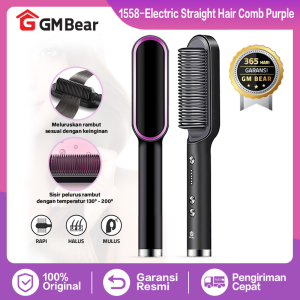 Pinkgo - GM Bear Catokan Sisir Pelurus Rambut Elektrik 1558 - Hair Straightener Curler 2 in 1