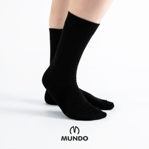 MUNDO School Sock Basic Knee Black - Kaos Kaki Anak Sekolah Sebetis Hitam