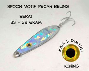 spoon lure spun spon casting motif pecah beling 33 - 38 gram