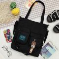 Mumu 3026 Japanese Large Canvas Tote Bag With Zipper Sling Bags For Women (No Keychain?. 