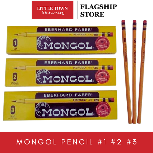 Mongol Eberhard Faber Writing Pencil No.1Soft 2Medium 3Hard 1 Piece ...