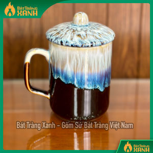 [Có Nắp] Cốc Sứ Bát Tràng Men Hỏa Biến Cao Cấp Cốc Vát Cốc Trụ LipTon Cốc Uống Nước Cố Sứ Uống Trà Ly Cafe