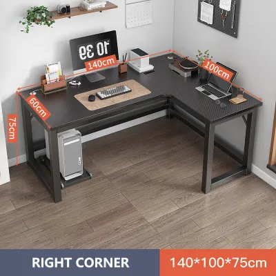 Corner Desk L-shaped Office Ddesk Computer Table with Shelf Study Table for Home 120/140CM