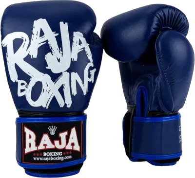 นวมชกมวย นวมมวยไทย นวมราชา ถุงมือ นวมต่อย RAJA BOXING Gloves Model 4 Semi Leather (หนังไมโครไฟเบอร์แท้ 100%)