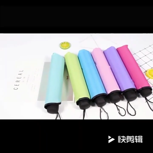 Portable Manual Folding Umbrella Flowering Umbrella in Water Black Coated Rainy Sun Umbrella 3 Folding Sun Protections
