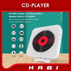 Portable Bluetooth CD Player Wall Mounted DVD Player Home DVD VCD Music Player with IR Remote Control Built-in Dual Speakers LED Display Audio Boombox FM Radio 蓝牙便携CD音乐播放器