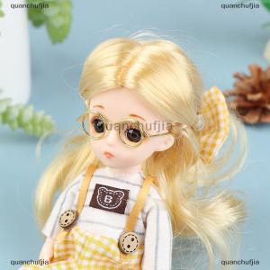 [COD] quanchufjia 5/10pcs แฟชั่นกรอบกลม lensless Retro Cool Doll แว่นตาสำหรับตุ๊กตา9/25/30cm
