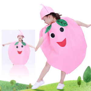 Kids Chef Apron Fruit Vegetable Print Adjustable Strap Kitchen Cooking Anti Stain Home Use