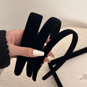 Elegant Red Velvet Hairband Womens Fashionable High Forehead Washing Face Press Hair Headband Fashionable Wide-brimmed Sponge Headband Korean Black Velvet Headband Hair Accessory