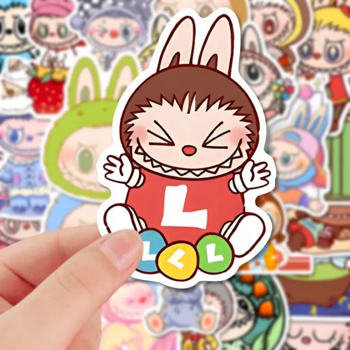 Red Labubu Sticker 💥พร้อมส่ง💥Cute Labubu sticker สติกเกอร์ กันน้ำรูปแบบที่แตกต่างกัน 50 ...