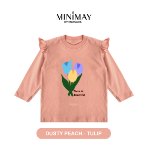 Kaos Lengan Panjang Perempuan Cewe Girl Bunga Series 1 2 3 4 5 Tahun