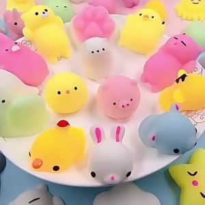 SKISOPGO 50 PCS Super Soft Mini Animal Set Squishy Toys Random Stress Relief Toys Kawaii Animal Squishys