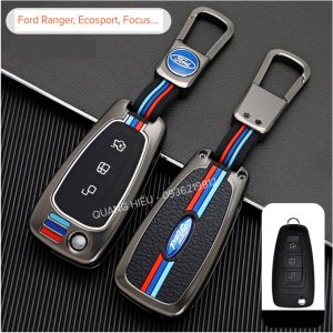 Ốp Bảo Vệ Chìa Khóa Xe Ford Ranger Ecosport Focus Fiesta Bằng Hợp Kim (Bản Chìa Gập)