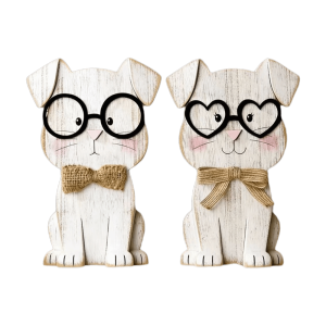LIVELYS 2pcs Decoration Cat Statue Handcraft Nordic Style Ornament Lovers Gifts PVC Puppy Dog Statue Indoor Display
