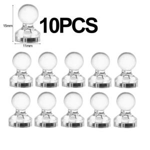 50Pcs Strong Magnetic Pushpins Neodymium Transparent Push Pins Refrigerator Whiteboard Sucker Thumbtack Home Office School Fixed Tool