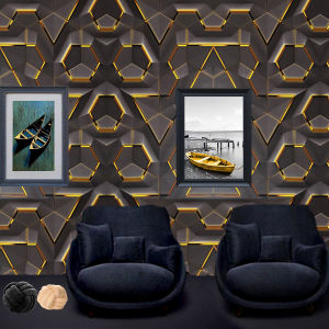 45x300cm/1Roll 3D Geometrical Line Wallpaper PVC Self Adhesive Abstract Design Waterproof Modern Sticker For Home Decor