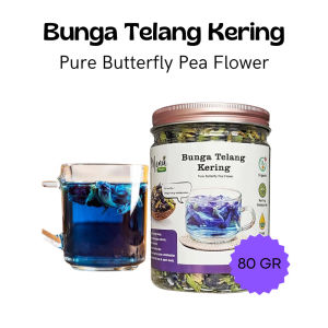 Bunga TELANG Kering Organik Premium Asli 80gr - Teh Herbal untuk Anti Aging Menenangkan Menguatkan Daya Ingat