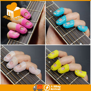 12Pcs Elastic Silicone Guitar Finger Guards Fingertip Protectors for Guitar Ukulele Beginner Random Color 3 Sizes