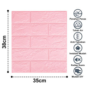 Wallpaper Wallfoam 3D Foam Batu Bata Sticker Foam Dinding Timbul Aesthetic Anti Air Dan Noda