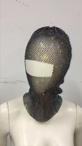 Glitter Rhinestone Elastic Balaclava Shinning Nightclub Beanie Halloween Carnivals Festival Beanie Clubwear Adult Hat