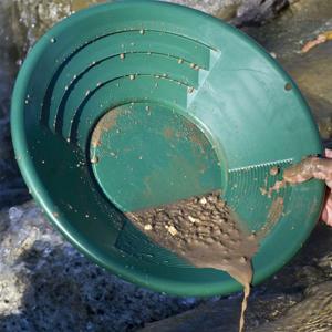 15-inch Gold Panning Basin Nugget Sluicing Pan for w/ Dual Riffles Prospecting Dredging River Tool for Metal Detector Pa