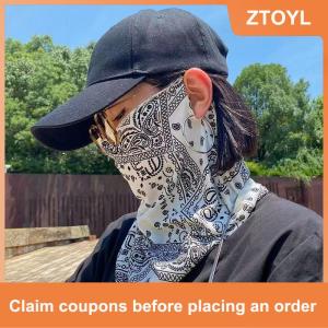 【ZTOYL】 หน้ากากกันแดดแนวพังค์แฟชั่นสำหรับผู้ชายและผู้หญิงผ้าพันคอป้องกันยูวีสำหรับใช้ในฤดูร้อนผ้าพันคอคล้องหูผ้าพันคอแบบคาดศีรษะสำหรับเล่นกีฬาปั่นจักรยานกลางแจ้งเล่นกีฬา