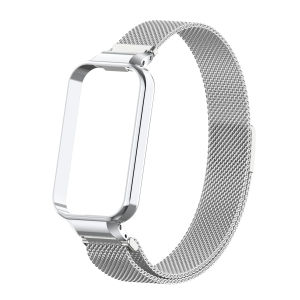 Strap For Xiaomi Mi Band 9 8 Active Smart Watch Stainless Steel Magnetic Milanese Strap Band For Xiaomi Band 8 9 Active Metal WristBand Bracelet