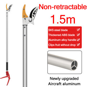 🥭🍎 Heavy-Duty & Unbreakable 1.5-7.5m sk5 Extendable Fruit Picker Saw with long pole Pruning shears High-altitude Fruit Scissors Fruit Tree Pruning Shears Saw Gunting pokok 高空摘果剪枝 Telescopic Pruning Saw Garden Pruning Tools Aviation aluminum