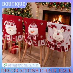 Plush Santa Design 2025 Christmas Chair Covers for Dining Chairs Stools Holiday Decorations Chair Back Covers Navidad Natal