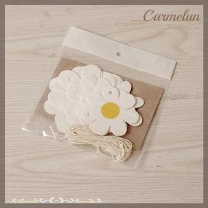 [Carmelun] 1 Bộ Daisy biểu ngữ tiệc sinh nhật vải bố trắng hoa Vòng hoa Confetti Daisy cờ bé tắm đám cưới Tiệc Bunting trang trí