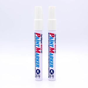 ปากกาเขียนยาง ปากกาเพ้นท์ ชุด 2 ด้าม (สีขาว) แต้มทะเบียนรถ ญี่ปุ่น เขียนเหล็ก โลหะ อาร์ทไลน์ หัวตัด ขนาด 2 - 4 มม.แต้มสีล้อรถ-ยางรถยนต์