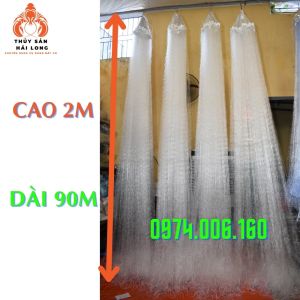 Lưới đánh cá 3 màn cao 2m dài 90m ô mắt 9p -10 p (then 5)