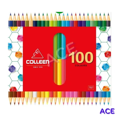 Colleen สีไม้คอลลีน 2 หัว 50 แท่ง 100 สี รุ่น787(แท่งเหลี่ยม)