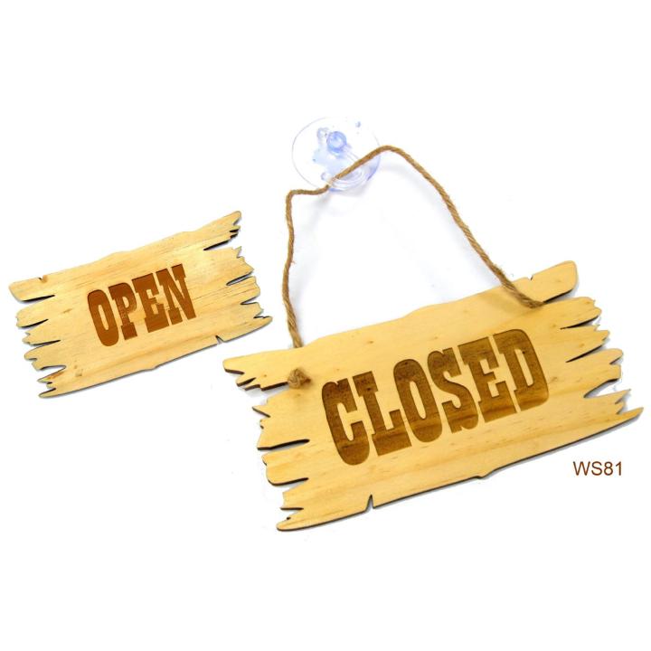 OPEN & CLOSED WOODEN SIGN BOARD 100X200MM | Lazada