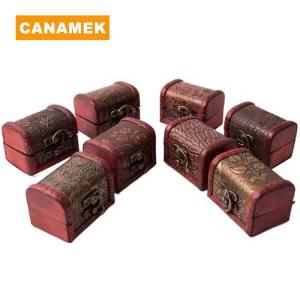 【CANAMEK】 Hot Wooden Vintage Treasure Chest Wood Jewellery Storage Box Case Organiser Ring