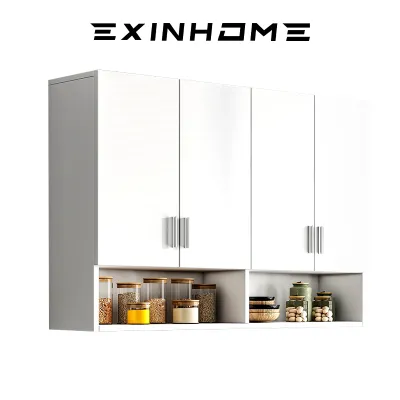 EXINHOME Kitchen Cabinet Hanging Cabinet Wooden Wall Cabinet Cupboard For Kitchen Bathroom