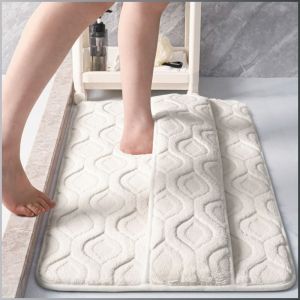 Non-slip Mat Beautiful Cotton Velvet Bath Mat Non-slip Foot Rubbing Pads Durable Jacquard