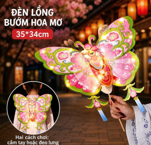 Đèn Lồng Bướm Hoa LED Cầm Tay Đeo Lưng – Lồng Đèn Trung Thu Phát Sáng Nhiều Lớp Tự Lắp Ráp Chụp Ảnh