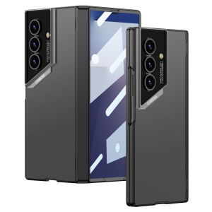 Mecha Design Z Fold 7 Hard PC Case Cover Matte Metallic All-Round Protection Samsung Galaxy Z Fold7 Casing Magnetic Hinge Anti-Drop Durable Plastic Phone Case with Tempered Glass