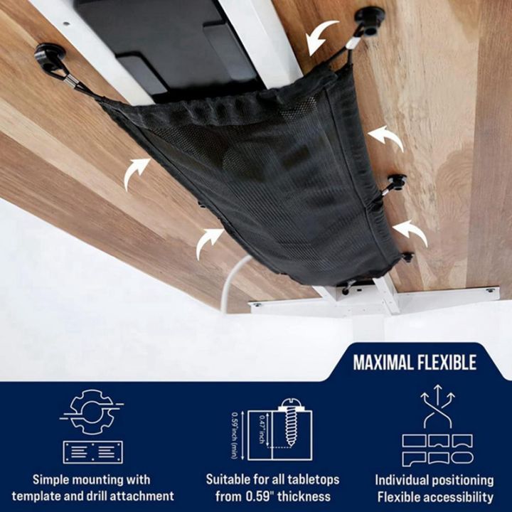 Cable Management Net Under Desk Wire Management Flexible Under Desk ...