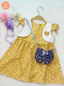 Đầm Bé Gái Tamiuy Cao Cấp Thiết Kế Giả Áo Khoác Chất Cotton Mềm Mại (1-10T)