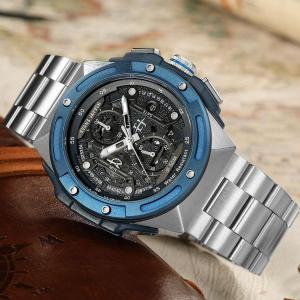 DISKON Jam Tangan Pria Evans Jayden 9547 Rantai Stainless Steel Chronograph Kaca Sapphire Water Resistant 5ATM Watches Waterproof