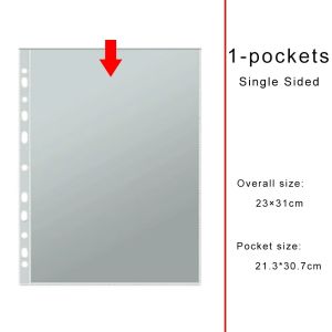 MODERNLUX Clear Photo Album Pages Multi-Pockets A4 Card Pages Binder Refill 11-Hole Album Refill Pages