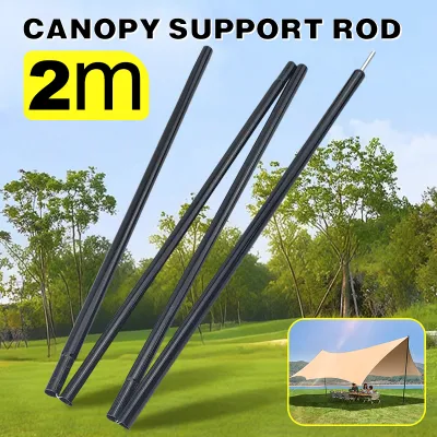 Camping Tent Poles 1 set (1 Pcs) 2 Meter Tent Pole Outdoor Camping Canopy Poles Tent Poles Replacement For Tarp Stick Tent Canopy Support Rods