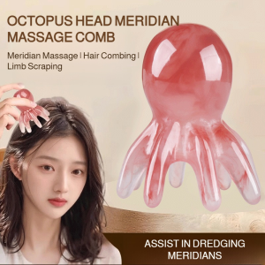 Octopus Meridian Massage Comb Scalp Massage Comb Body Massage Pink Wide Tooth Comb Octopus Point Massager Comfortable Head Massager