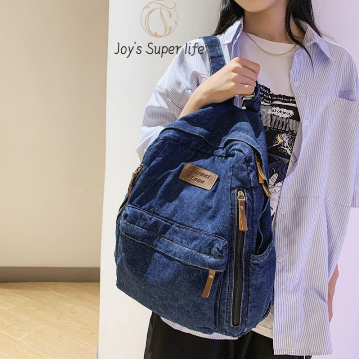 Joy của siêu cuộc sống Chất lượng cao dày vải denim đơn giản ba lô, một ...