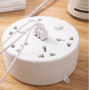 Circle Port 5 Port 3 USB Stop Kontak Colokan Kabel Sambungan Kabel Extension USB Port Roll Cable