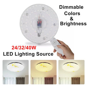 Angelila Dimmable LED Ceiling Light Panel Led Module Lamp 24W 32W 40W Energy Saving 220V Replacement LED Board Lamp for Ceiling Fan