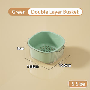 [1PC] Kitchenut Double Layer Drain Basket 双层沥水篮 Strainer Bakul Penapis Sayuran Dua Lapis Washing Basket Bakul Cuci