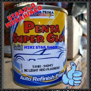 CAT PENTA SUPER GLOSS NC LIGHT RED FLUORESCENT (34045)/ STABILO MERAH ISI 200 GRAM / CAT MOBIL / MOTOR / DUCO / PAINT PENTA SUPER GLOSS
